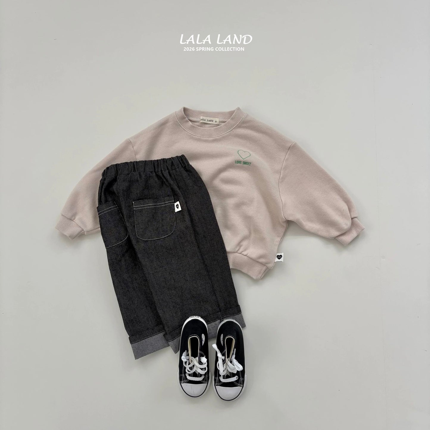 LaLa Land 卷邊縫線牛仔褲