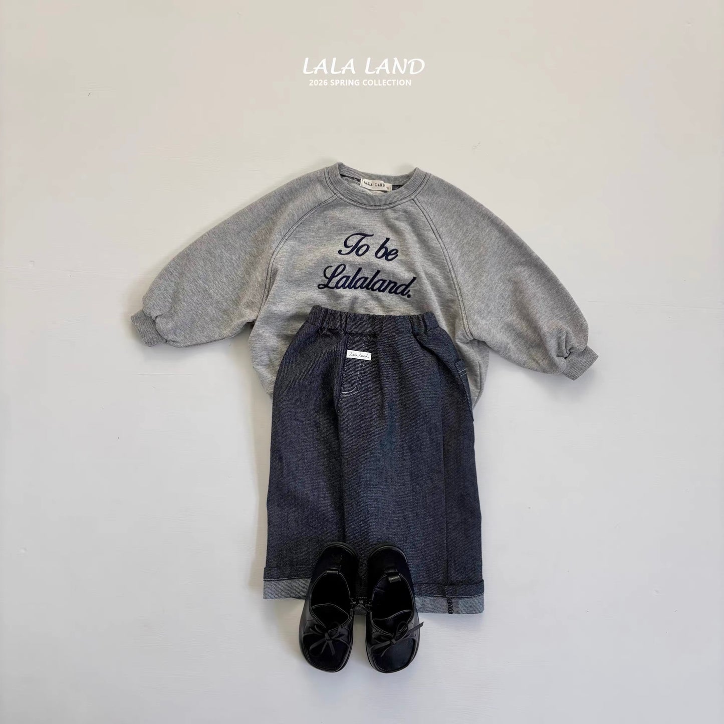 LaLa Land 卷邊縫線牛仔褲